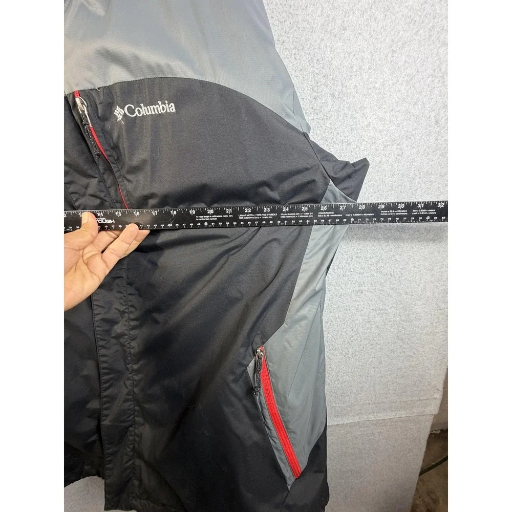 Columbia Jacket Mens 2XL Black Gray Interchange 3-in-1 Hooded Fleece Lined